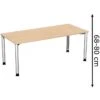 Geramöbel Schreibtisch Flex S-555146-BS, Buche, Höhenverstellbar, 180 X 68-80 X 80cm