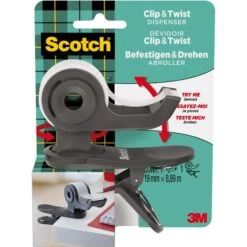 Scotch Klebefilmabroller Clip & Twist, Grau, Tischabroller Für Kleberollen 19mm X 33m -Leitz || Novus || Herlitz Shop ba2900b64c592aee2d0f1ded81ab8f5b9503bc3a klebefilmabroller scotch clip und twist grau