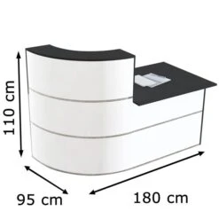 Kerkmann Empfangstheke Cento 2, 3851, Weiß / Anthrazit, 180 X 110 X 95cm, Mit Anbautisch -Leitz || Novus || Herlitz Shop ba366e25e55928b8ae144b16aa0706450c534306 empfangstheke kerkmann cento 2 3851