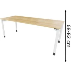 Fm-Büromöbel Schreibtisch Fm11, Eiche, Höhenverstellbar, 200 X 68-82 X 80cm