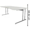 Kerkmann Schreibtisch Artline 7665, Weiß, Höhenverstellbar, 195 X 68-82 X 100cm, Freiform