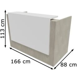 Quadrifoglio Empfangstheke Z2C73, Weiß / Beton, 166 X 113 X 88cm, Rezeption -Leitz || Novus || Herlitz Shop c2081b400182629b6f2eb446ef05b32f8509ce2f empfangstheke quadrifoglio z2c73