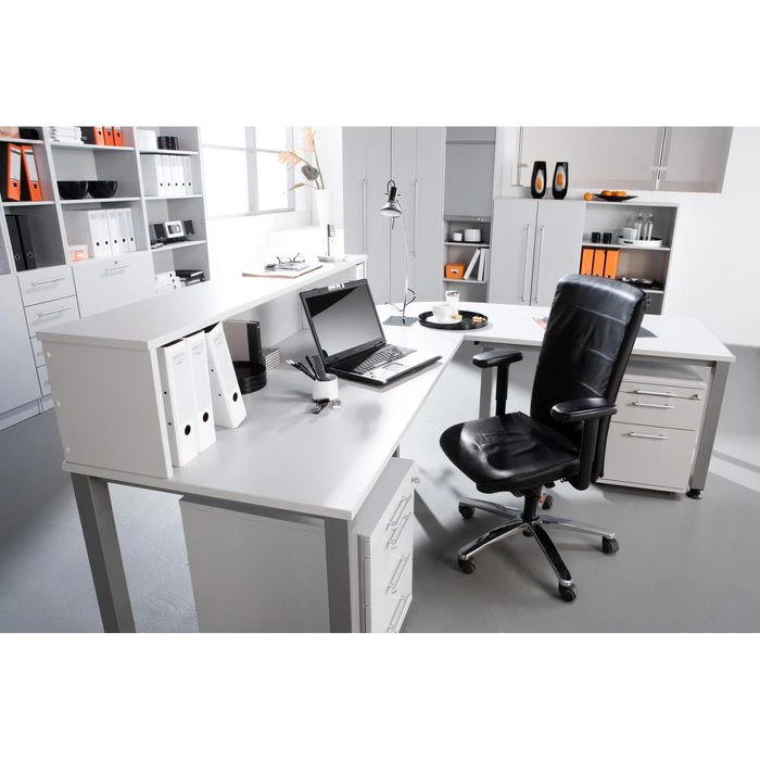 Hammerbacher Schreibtisch Q-Serie, Eiche, Höhenverstellbar, 180 X 68-83,5 X 80cm 5 Hammerbacher Schreibtisch Q-Serie, Eiche, Höhenverstellbar, 180 X 68-83,5 X 80cm – Bild 5