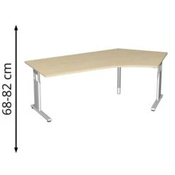 Geramöbel Schreibtisch Flex S-617316-AS, Ahorn, Verstellbar, 216,6 X 68-82 X 113cm, 135° Winkel