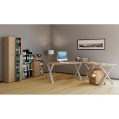 VCM Schreibtisch Lona, 914667, Sonoma Eiche, Maße: 140 X 50cm -Leitz || Novus || Herlitz Shop cfbea40e455b0729669add0b53fb20a3e990ac95 schreibtisch vcm lona 914667 sonoma eiche