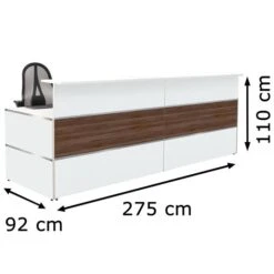 Kerkmann Empfangstheke Atlantis, Nussbaum / Weiß, 275 X 110 X 92cm, Rezeption -Leitz || Novus || Herlitz Shop d2d9defeabf1cf7e62b2437e331e51894337323b empfangstheke kerkmann atlantis