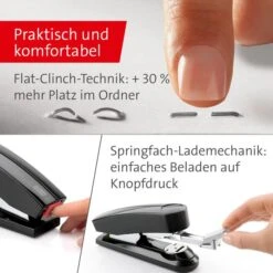 Novus B4FC Heftgerät, Flat-Clinch, Heftleistung 50 Blatt, Schwarz -Leitz || Novus || Herlitz Shop d5424276f083fcb7f8d7d48abaf83af30d38e29d heftgeraet novus b4fc 020 1423 flat clinch