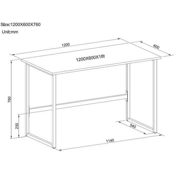 HJh-OFFICE Schreibtisch Workspace Light 674230, Maße: 120 X 60cm, Eiche 3 HJh-OFFICE Schreibtisch Workspace Light 674230, Maße: 120 X 60cm, Eiche – Bild 3