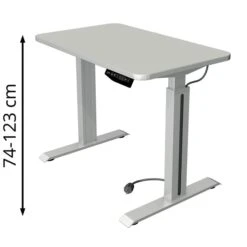 Kerkmann Schreibtisch Move 1 Style 1753, Lichtgrau, Elektrisch Höhenverstellbar, 100 X 74-123 X 60cm