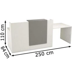 Kerkmann Empfangstheke Sydney, 3534, Weiß, 250 X 110 X 80cm, Mit Anbautisch -Leitz || Novus || Herlitz Shop dd80cd50baa23c386eedb90c1b1afd9958b7907b empfangstheke kerkmann sydney 3534