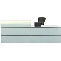 Kerkmann Empfangstheke Atlantis, Weiß / Weiß, Rezeption, Mit Anbautisch, 2 Elemente