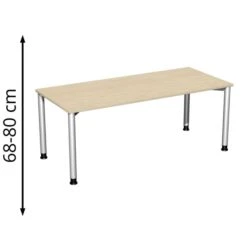 Geramöbel Schreibtisch Flex S-555146-AS, Ahorn, Höhenverstellbar, 180 X 68-80 X 80cm