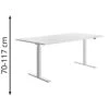 Topstar Schreibtisch E-Table, TTS18080WW, Elektrisch Höhenverst., 180 X 70-120 X 80cm, Weiß