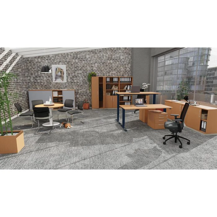 Fm-Büromöbel Schreibtisch Move 2.0, Buche, Elektrisch Höhenverstellbar, 200 X 63-129 X 80cm 2 Fm-Büromöbel Schreibtisch Move 2.0, Buche, Elektrisch Höhenverstellbar, 200 X 63-129 X 80cm – Bild 2