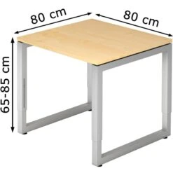 Hammerbacher Schreibtisch R-Serie, Ahorn, Höhenverstellbar, 80 X 65-85 X 80cm -Leitz || Novus || Herlitz Shop f3f644bb2d88d11aec3a7b2502815ad4decdabcc schreibtisch hammerbacher r serie ahorn