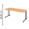 Hammerbacher Schreibtisch Z-Serie, Verstellbar, 180 X 68-82 X 80cm, Buche / Graphit