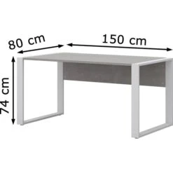 Röhr Schreibtisch Direct.office, Beton, Maße: 150 X 80cm -Leitz || Novus || Herlitz Shop f87bf8d0d2deb0b6f4d1a412ae5df9597674cf3e schreibtisch roehr direct.office beton
