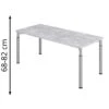 Hammerbacher Schreibtisch Y-Serie, Verstellbar, 180 X 68-82 X 80cm, Beton / Silber